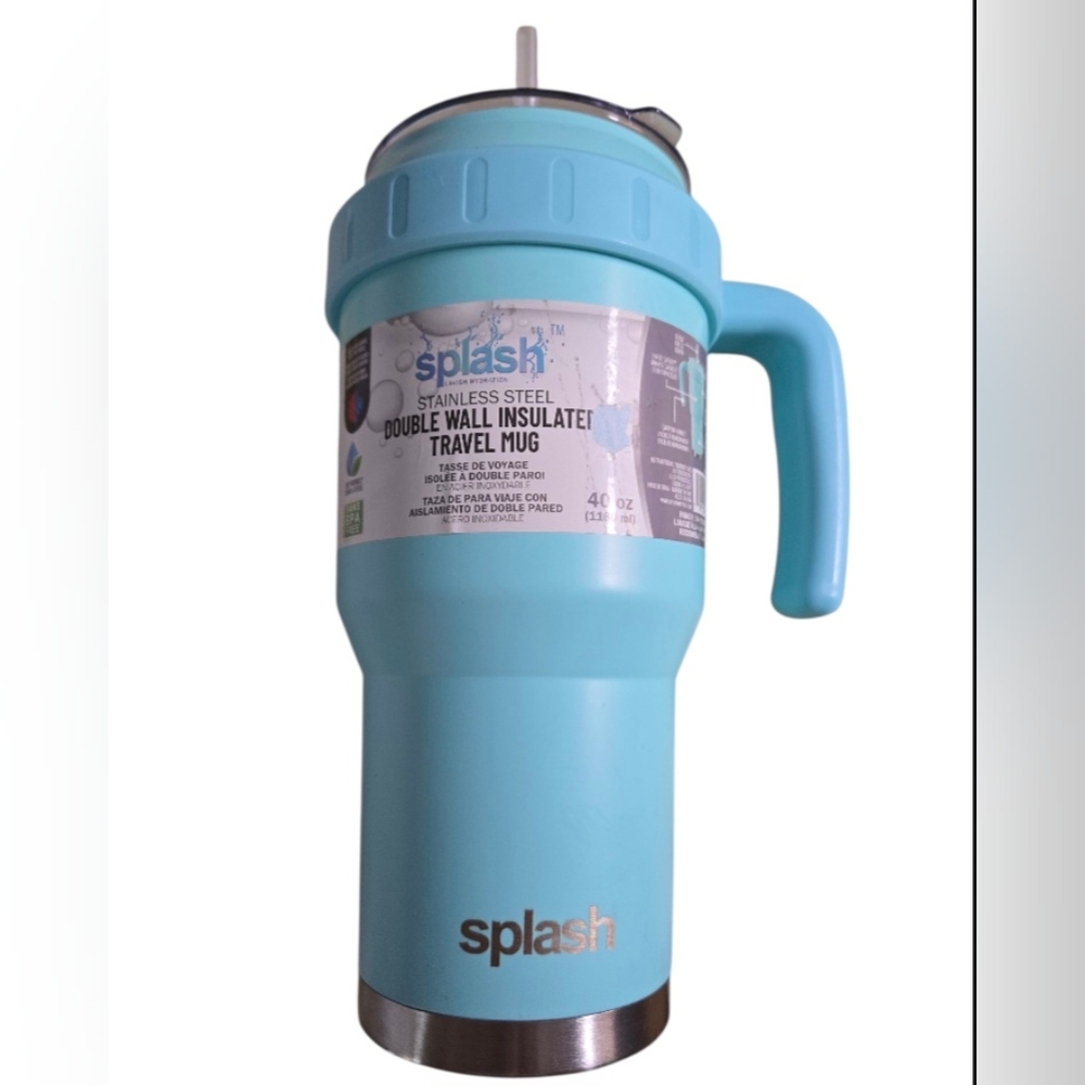 Splash Double Wall Insulated Stainless Steel Bottle Mug (40 oz) - Teal
